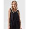 Black long flowy layered dress front view | Long Dresses | Buscarmoda