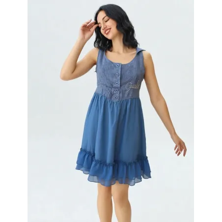 Blue Hooded Dress  - 1