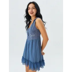 Blue Hooded Dress  - 2
