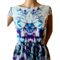 Printed fabric detail white printed short dress | Short dresses | Buscarmoda