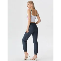 Pantalón largo negro de mujer  - 4