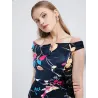 Vestido midi floral Bardot  - 2