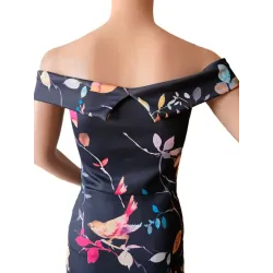 Floral Bardot Midi Dress  - 5