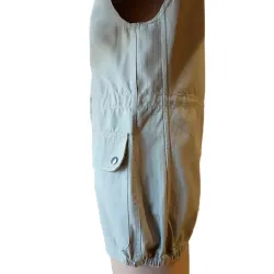 Chaleco beige de algodón mujer  - 5