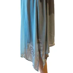 Vestido azul boho bordado detalle picos bordado bajo | Vestidos verano | Buscarmoda