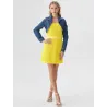 Short Blue Denim Bolero Fitted collar with lapel | JACKETS | BUSCARMODA