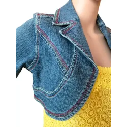 Bolero Vaquero Azul Corto Entallado delantero con forma redonda | CHAQUETAS | BUSCARMODA