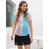 Camisa de gasa pastel mujer