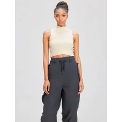 Pantalón negro ancho algodón  - 2