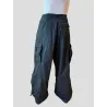 Pantalón negro ancho algodón  - 4