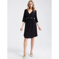 Black V-neck dress  - 1