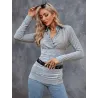 Grey elastic combined shirt  - 1
