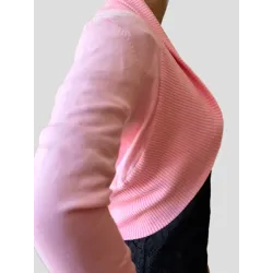 Bolero Rosa Manga Larga remate del bajo con elastico tricotado | CHAQUETAS | BUSCARMODA
