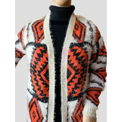 Multicolour Geometric Cardigan  - 3