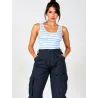 Pantalón cargo negro mujer vista frontal | Pantalones | Buscarmoda