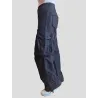 Pantalón cargo negro mujer bolsillos laterales | Pantalones | Buscarmoda
