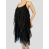 Ruffled Stretch Mesh Dress ruffles forming godets | SHORT DRESSES | BUSCARMODA
