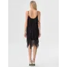 Vestido Volantes Gasa Elástica escote espalda con tirantes regulables   | VESTIDOS CORTOS | BUSCARMODA