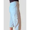 Pantalón blanco pirata mujer tiro alto elegante  - 1