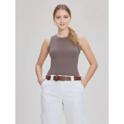 white linen cropped trousers BUSCARMODA - 3