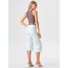 white linen cropped trousers BUSCARMODA - 4