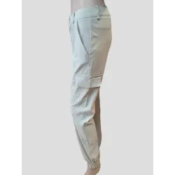 Pantalón Cargo Beige Elástico  - 1