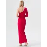 Vestido Rojo De Hombro Único escote espalda   | VESTIDOS INVITADA BODA CIVIL | BUSCARMODA