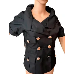 Short Cross Jacket Woman Elegant double-breasted front | JACKETS | BUSCARMODA