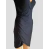 Black Draped Short Dress hem with gather | SHORT DRESSES | BUSCARMODA