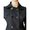Crossed Short Woman Jacket Black Satin collar with lapel | JACKETS | BUSCARMODA