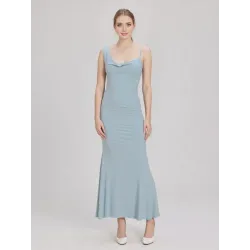 Vestido Fiesta Escote Holgado corte evase | VESTIDOS LARGOS | BUSCARMODA