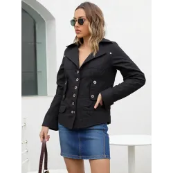 Chaqueta Negra Barroca Mujer delantero con botonadura sencilla | ROPA | BUSCARMODA
