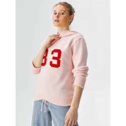 Sudadera Rosa Casual Con Capucha  - 6