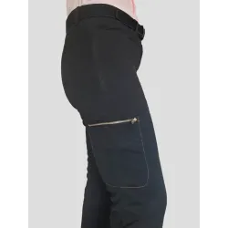 Black Tactical Flared Trousers · ZipperFit technical zipper pocket | TROUSERS | BUSCARMODA