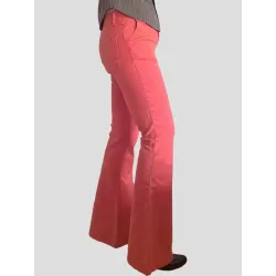 Cotton Flared Orange Trousers – Wide Leg Stretch Denim wide flared leg | TROUSERS | BUSCARMODA