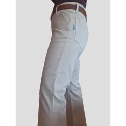 Cotton Women Flared Trousers – Pink & Beige high waist cotton | TROUSERS | BUSCARMODA