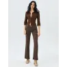 Cotton Satin Flared Trousers for Women in chocolate and black shades