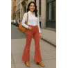 Orange Flared Stretch Trousers with Technical Pocket BUSCARMODA - 1