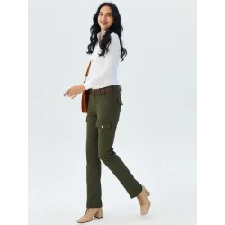 Flared Satin Stretch Trousers – Low Rise Cargo Style low rise satin | TROUSERS | BUSCARMODA