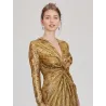 Gold snake long dress Sheda Luxe deep V neckline | Long Dresses | Buscarmoda