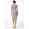 Vestido Gris Metálico Cruzado Sin Mangas vista espalda | VESTIDOS MIDI | BUSCARMODA