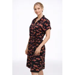 Vestido camisero corto mujer look completo cinturón lazada ajustable | Vestidos cortos | Buscarmoda