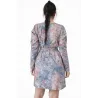 Vestido manga abullonada mujer vista trasera espalda estampado vintage | Vestidos cortos | Buscarmoda