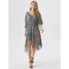 Vestido midi animal print asimétrico vista frontal | Vestidos midi | Buscarmoda