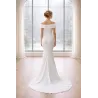 White Ceremony Long Dress Strapless with Train long fitted A-line dress with train | Civil Wedding Guest Dresses | BUSCARMODA