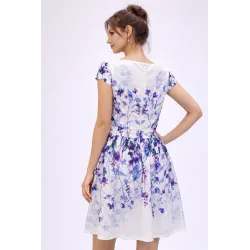 Espalda vestido blanco estampado corto con cremallera | Vestidos cortos | Buscarmoda