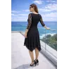 Vestido encaje negro fluido con mangas largas