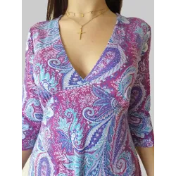 Paisley floral midi dress ruched under bust detail | Midi dresses | Buscarmoda
