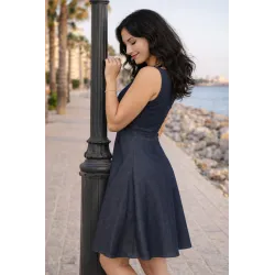 Short denim summer dress side detail casual design | Short dresses | Buscarmoda