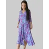 Paisley floral midi dress with points front view | Midi dresses | Buscarmoda